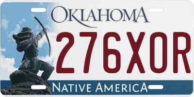 OK license plate 276XOR