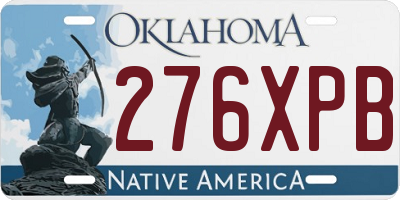 OK license plate 276XPB