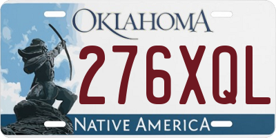 OK license plate 276XQL