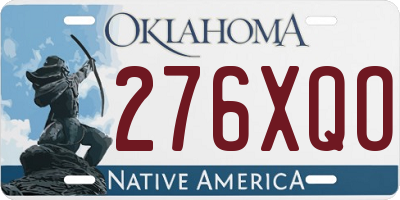 OK license plate 276XQO