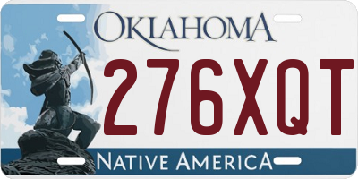 OK license plate 276XQT