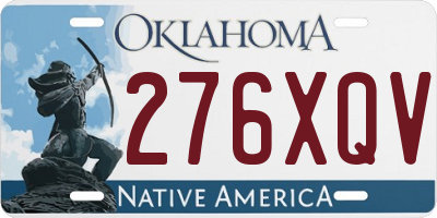 OK license plate 276XQV