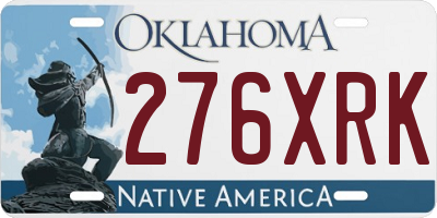 OK license plate 276XRK