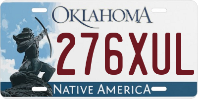 OK license plate 276XUL