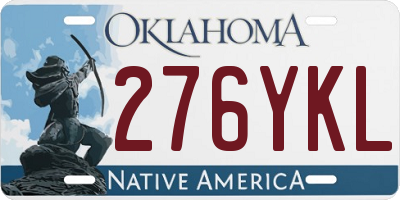 OK license plate 276YKL