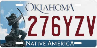OK license plate 276YZV