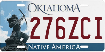 OK license plate 276ZCI