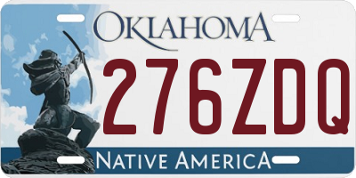 OK license plate 276ZDQ