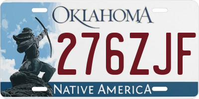 OK license plate 276ZJF