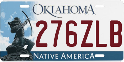 OK license plate 276ZLB