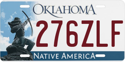 OK license plate 276ZLF