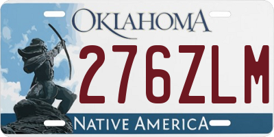 OK license plate 276ZLM