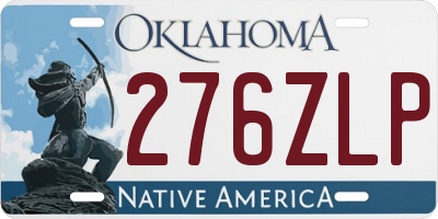 OK license plate 276ZLP