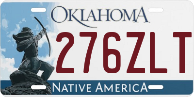 OK license plate 276ZLT