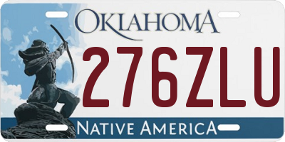 OK license plate 276ZLU