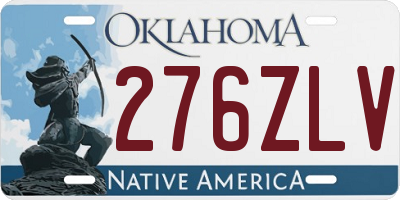 OK license plate 276ZLV