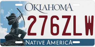 OK license plate 276ZLW