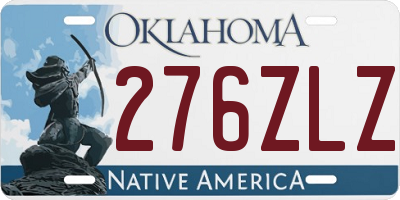 OK license plate 276ZLZ