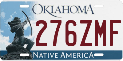 OK license plate 276ZMF