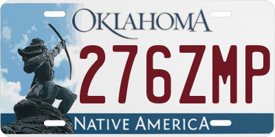 OK license plate 276ZMP