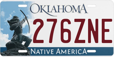 OK license plate 276ZNE