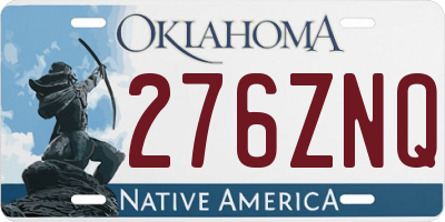 OK license plate 276ZNQ