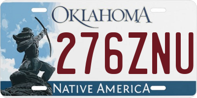 OK license plate 276ZNU