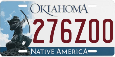 OK license plate 276ZOO