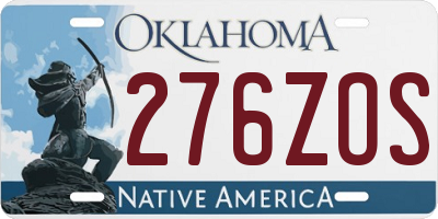 OK license plate 276ZOS