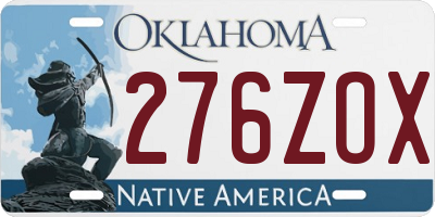 OK license plate 276ZOX