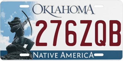 OK license plate 276ZQB