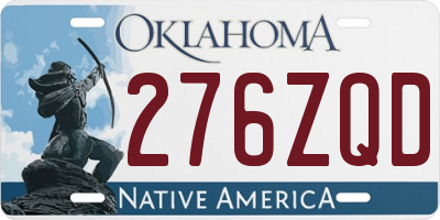 OK license plate 276ZQD