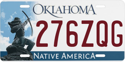 OK license plate 276ZQG