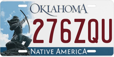 OK license plate 276ZQU