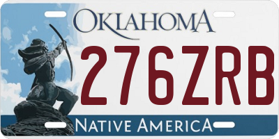 OK license plate 276ZRB