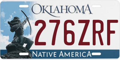 OK license plate 276ZRF