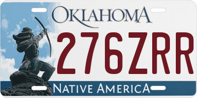 OK license plate 276ZRR