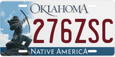 OK license plate 276ZSC