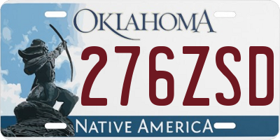 OK license plate 276ZSD
