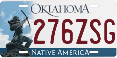 OK license plate 276ZSG