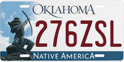 OK license plate 276ZSL