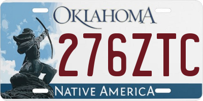 OK license plate 276ZTC