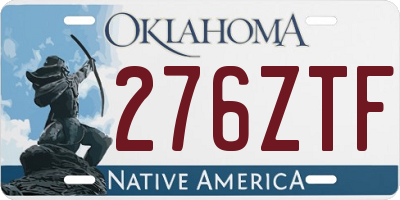 OK license plate 276ZTF