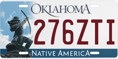 OK license plate 276ZTI