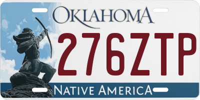 OK license plate 276ZTP