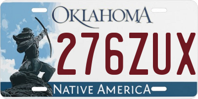 OK license plate 276ZUX