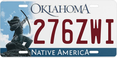 OK license plate 276ZWI