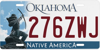 OK license plate 276ZWJ