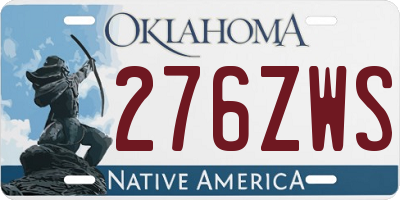 OK license plate 276ZWS