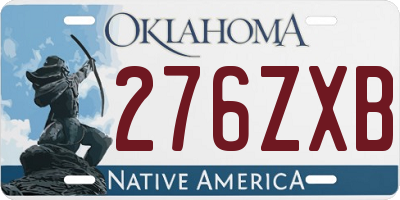 OK license plate 276ZXB